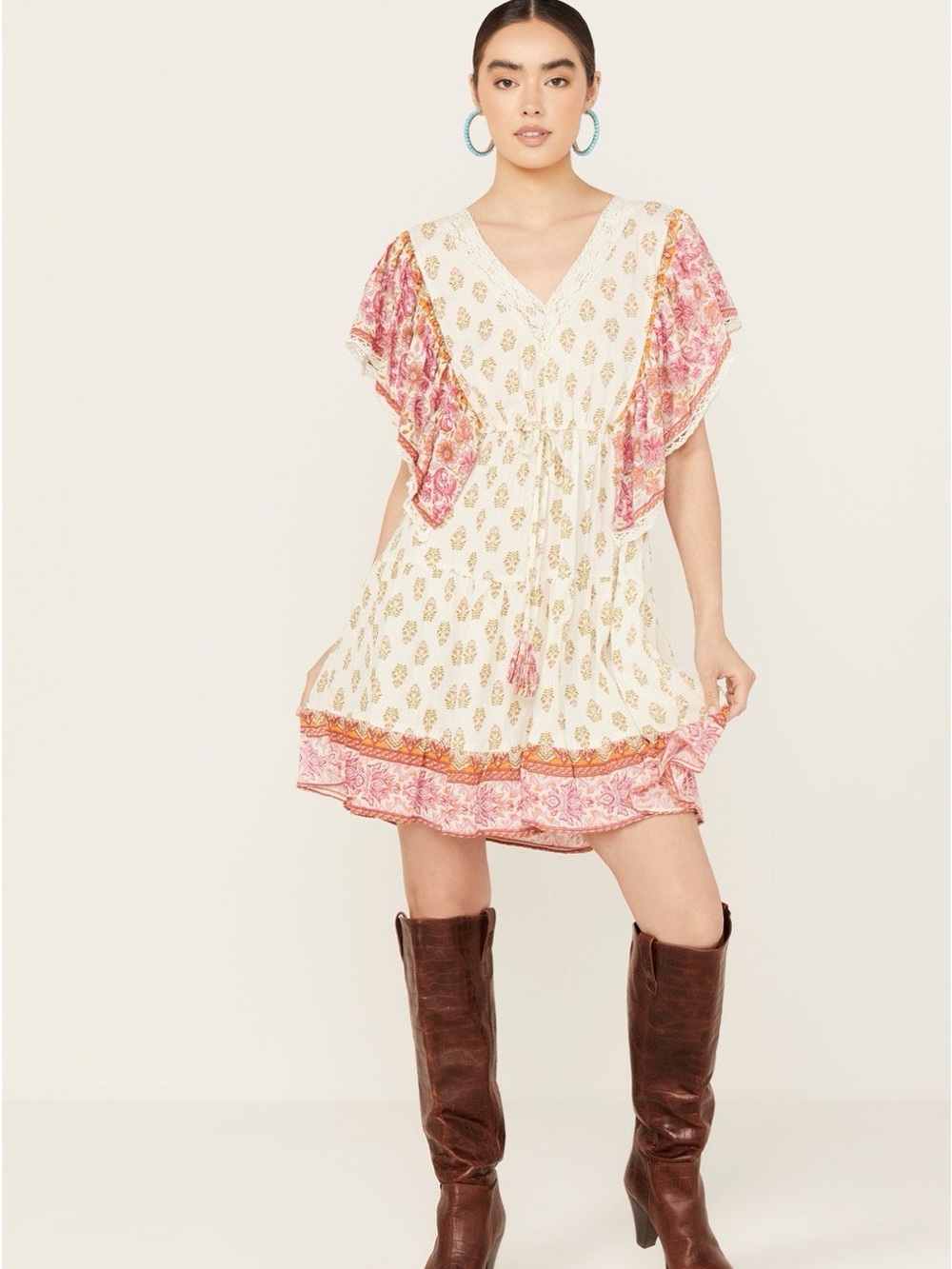 Angie Border Print Dress